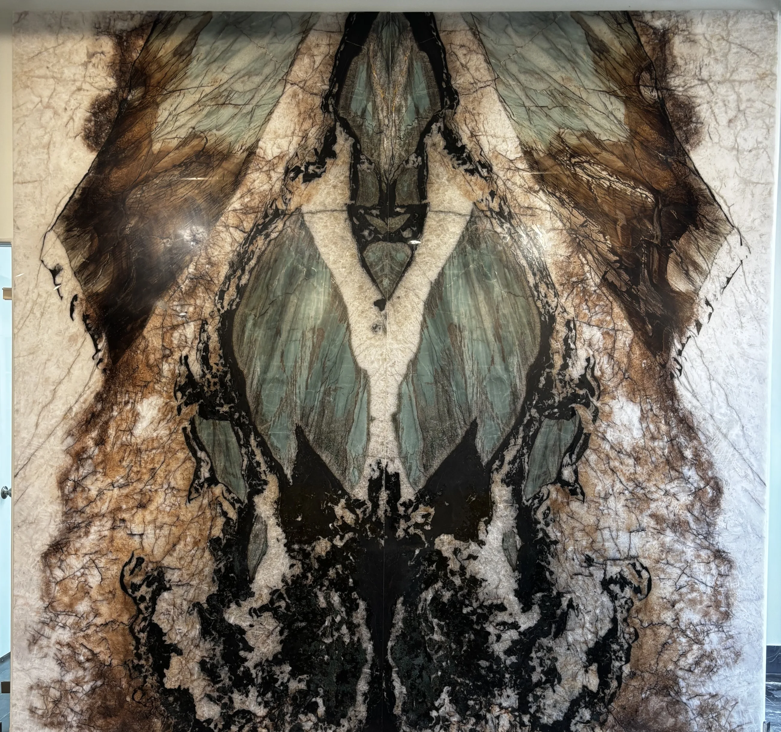 Book-matched marble slab