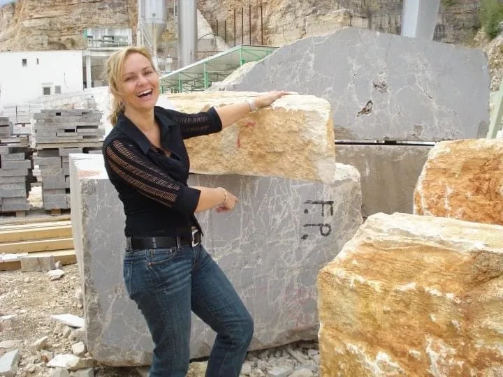 The quarry's best block, set aside for Fabienne Paynter and marked with her initials